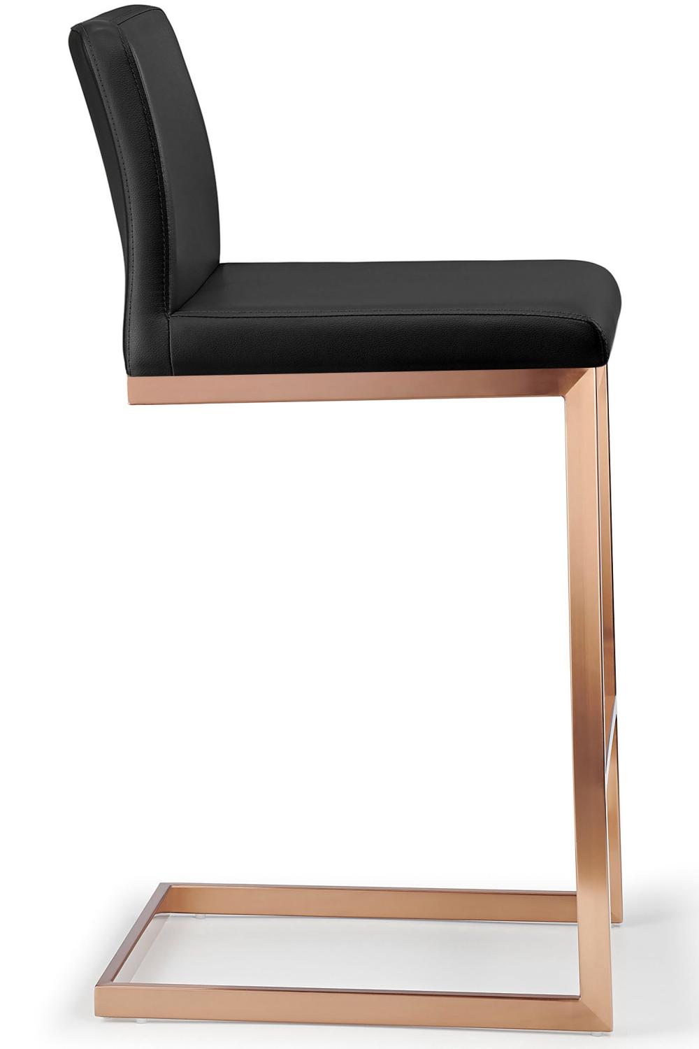 Ark Rose Gold Bar Stool Black