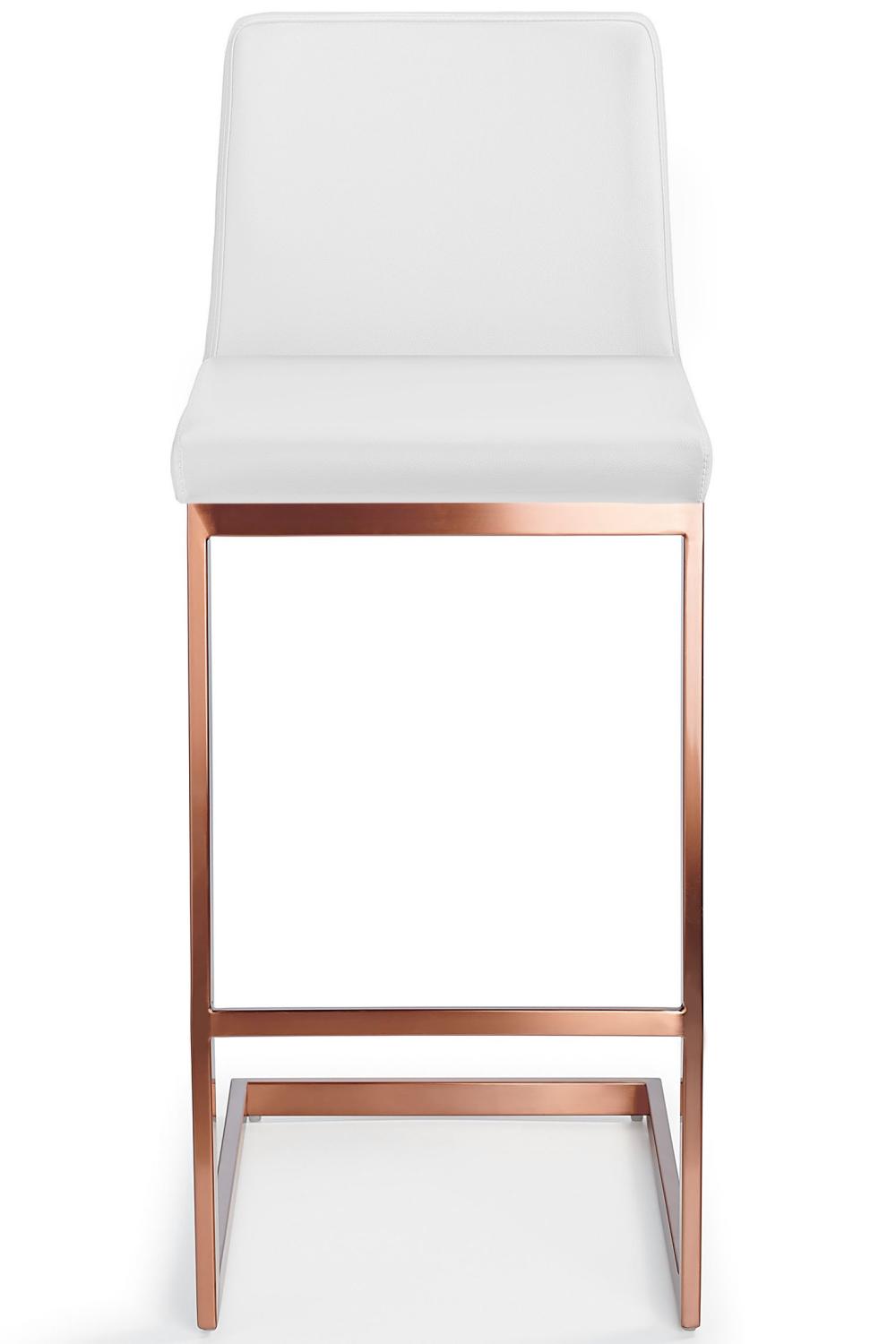 Ark Rose Gold Bar Stool White