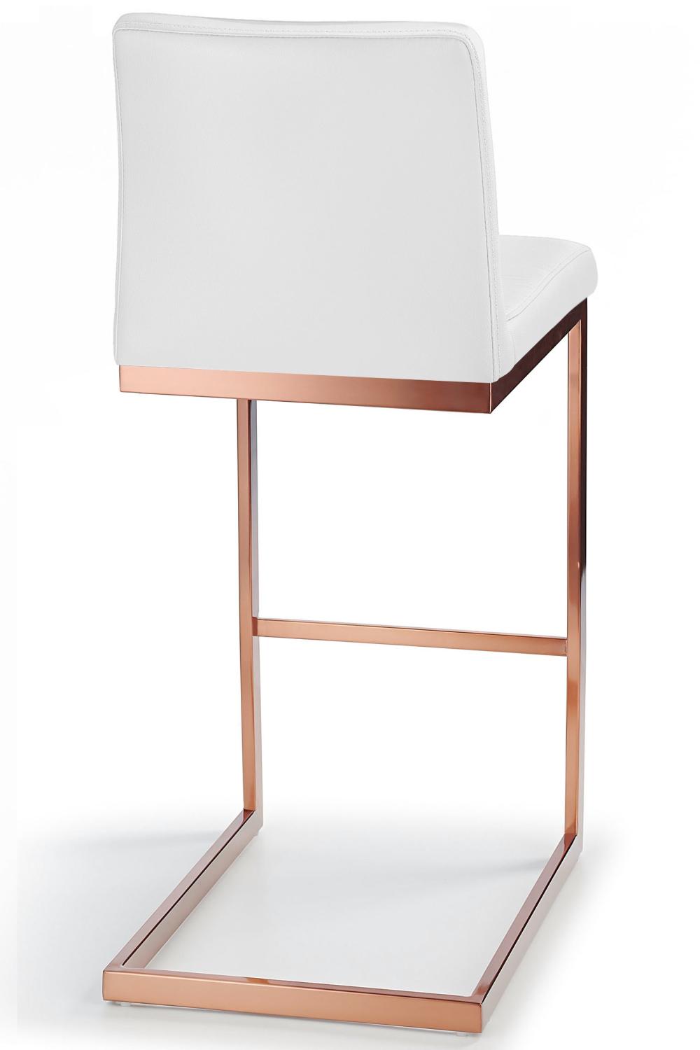 Ark Rose Gold Bar Stool White