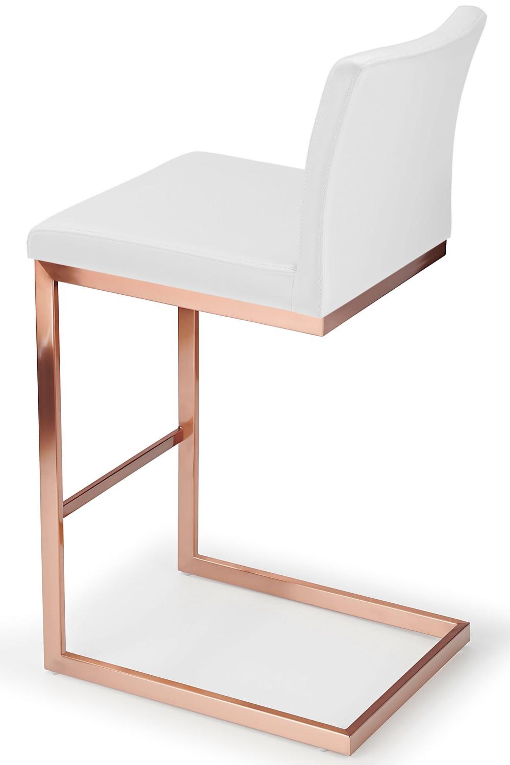 Ark Rose Gold Bar Stool White