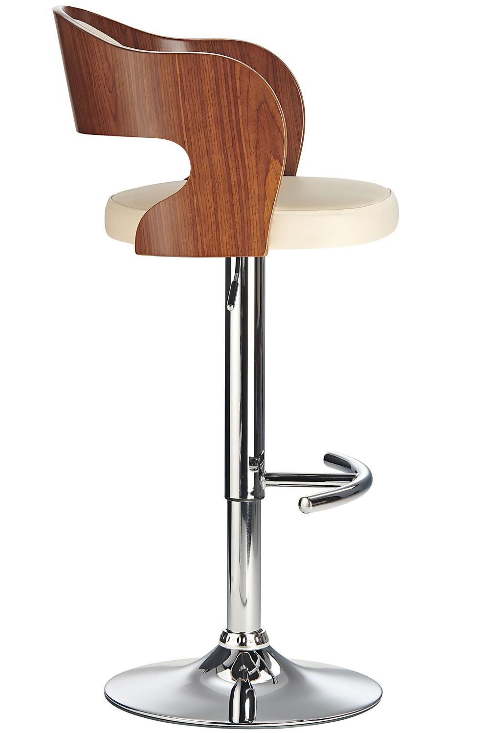 Cadiz Walnut Bar Stool Cream