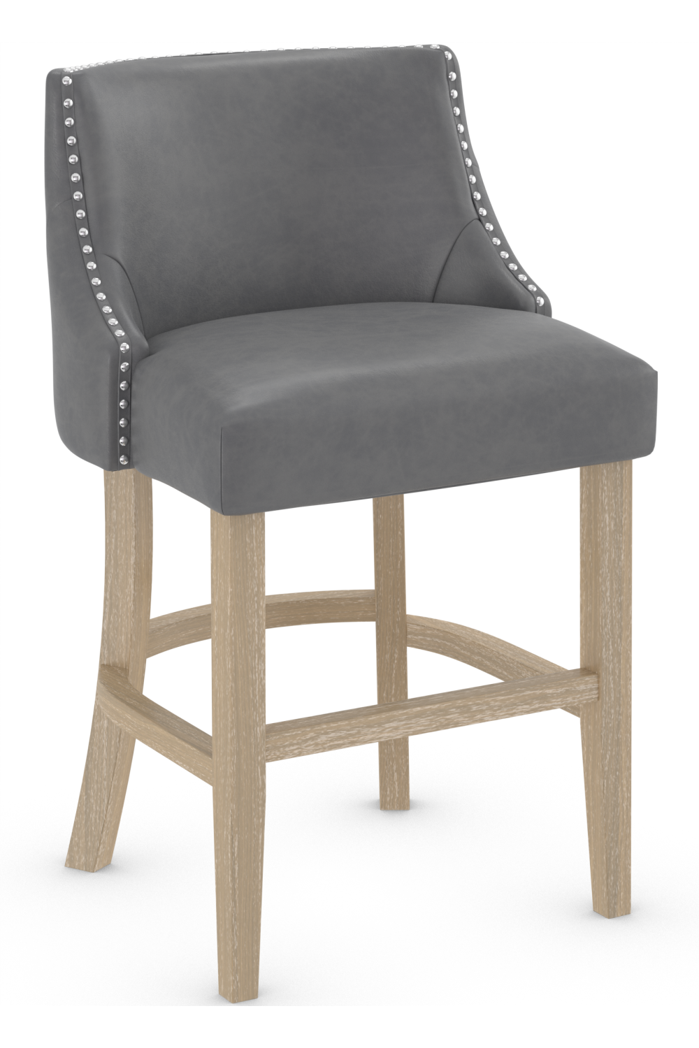 Carlton Bar Stool Grey Leather
