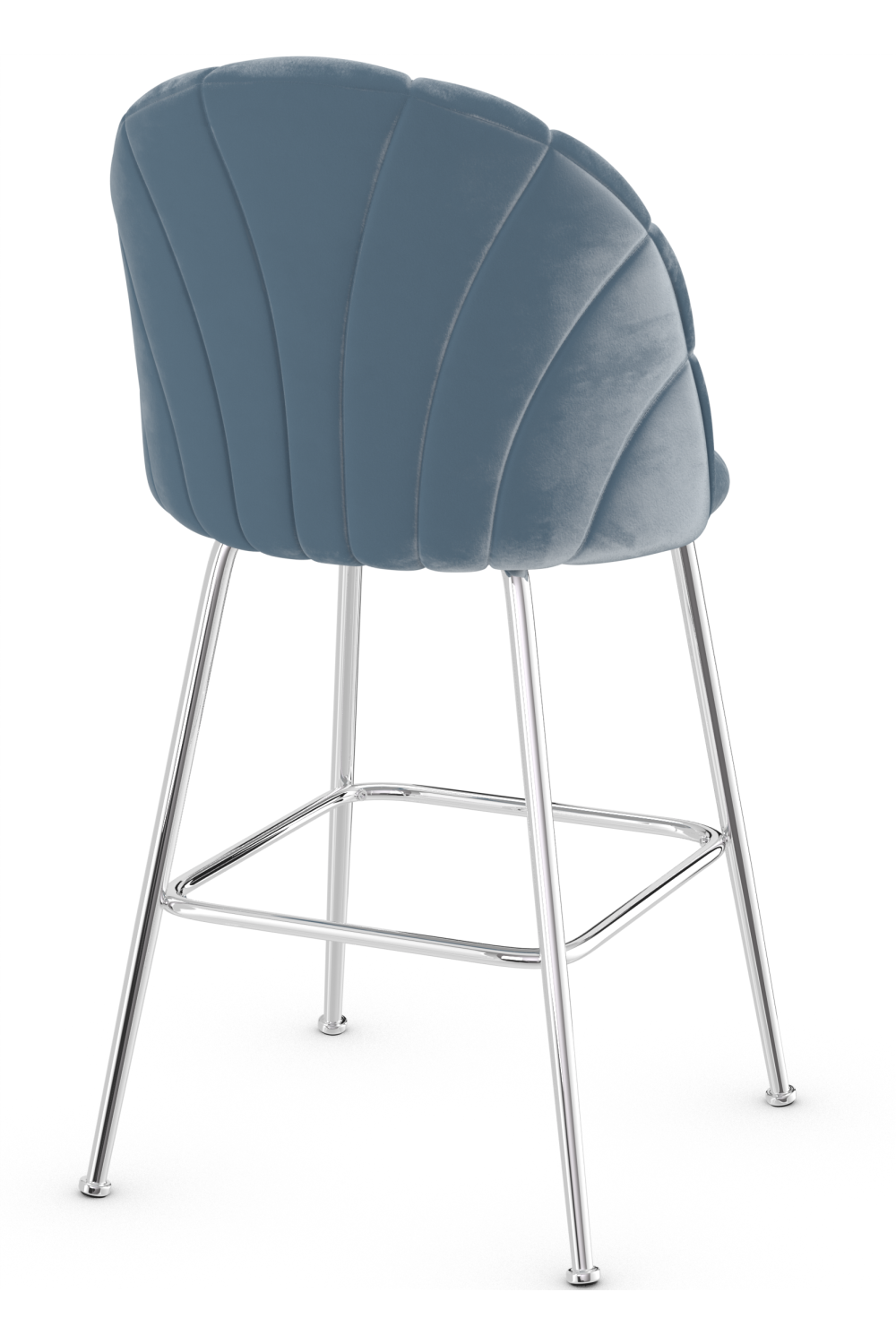 Crystal Chrome Bar Stool Blue Velvet