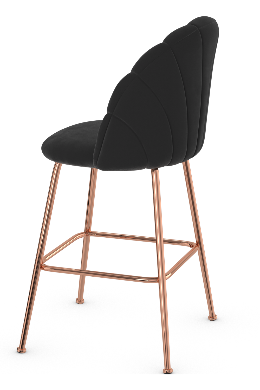 Crystal Rose Gold Bar Stool Velvet