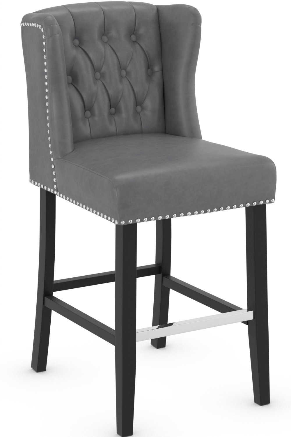 Earl Bar Stool Grey Leather