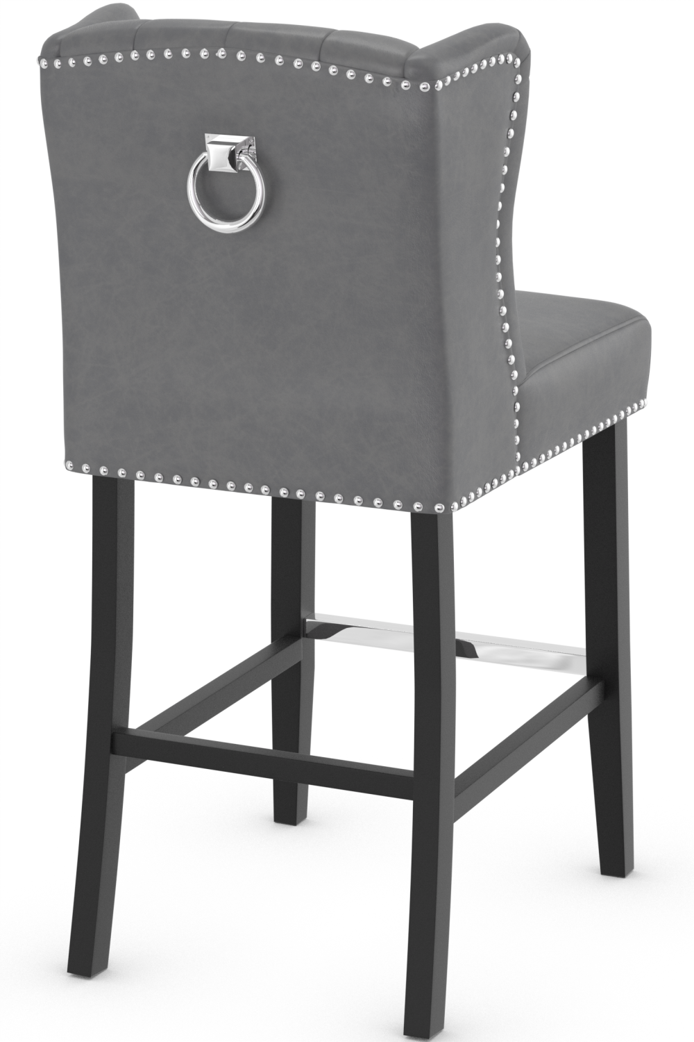 Earl Bar Stool Grey Leather