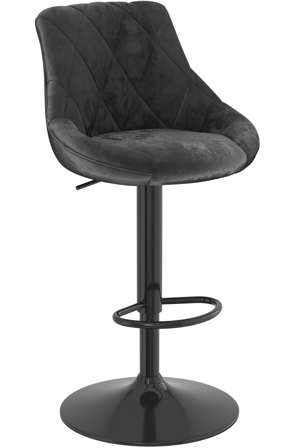 Harlequin Black Bar Stool Black Velvet