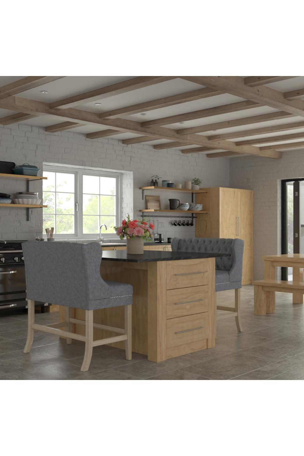 Ercol Bar Stool Grey Fabric