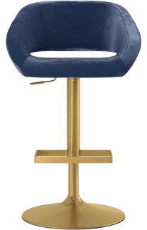 Actona Brushed Gold Bar Stool Velvet