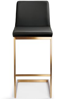 Ark Gold Bar Stool Faux Leather