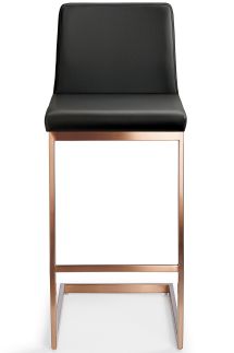 Ark Rose Gold Bar Stool Faux Leather