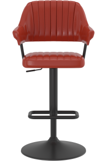 Aviator Black Bar Stool Vintage Red