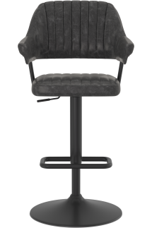 Aviator Black Bar Stool Vintage Charcoal