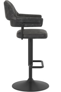 Aviator Black Bar Stool Vintage Charcoal