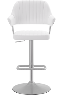 Aviator Brushed Bar Stool White