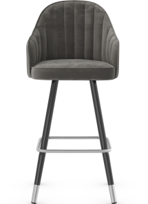 Belvedere Brushed Bar Stool Velvet