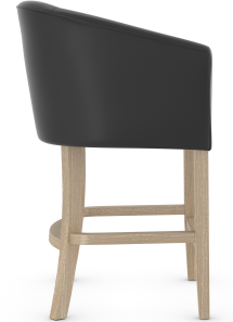 Bentley Oak Bar Stool Black Leather