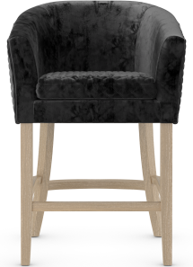 Bentley Oak Bar Stool Black Velvet