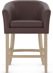 Bentley Oak Bar Stool Leather