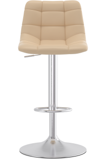 Berlin Brushed Chrome Bar Stool Cream