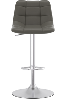 Berlin Brushed Chrome Bar Stool Grey