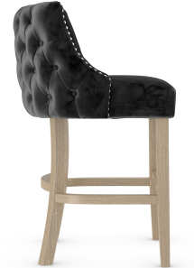 Carlton Oak Bar Stool Black Velvet