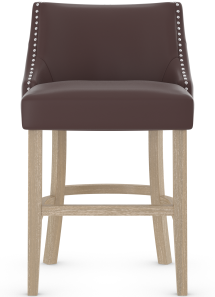 Carlton Oak Bar Stool Brown Leather