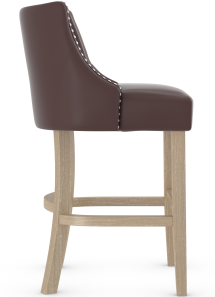 Carlton Oak Bar Stool Brown Leather
