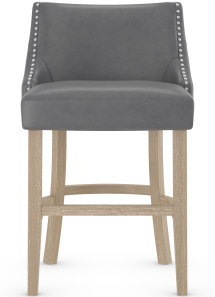 Carlton Bar Stool Grey Leather