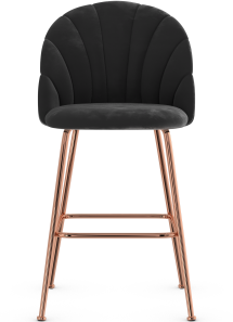 Crystal Rose Gold Bar Stool Velvet