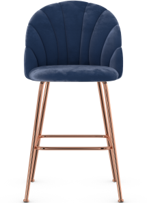 Crystal Rose Gold Bar Stool Velvet