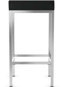 Cube Brushed Bar Stool Black