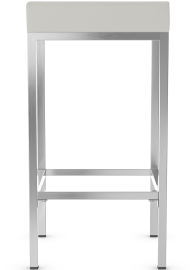 Cube Brushed Bar Stool White