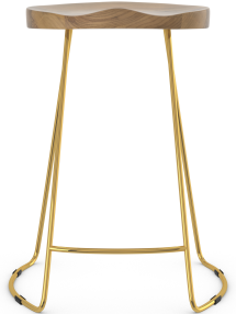 Cult Gold Bar Stool Light Wood