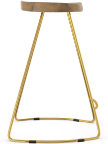 Cult Gold Bar Stool Light Wood