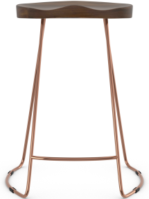 Cult Rose Gold Bar Stool Dark Wood