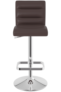 Deluxe Chrome Bar Stool Brown
