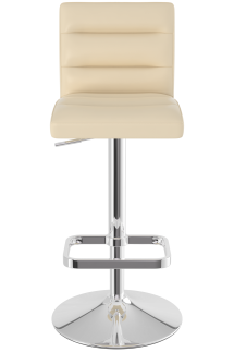 Deluxe Chrome Bar Stool Cream