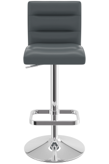 Deluxe Chrome Bar Stool Grey