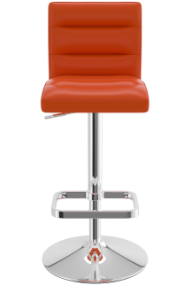 Deluxe Chrome Bar Stool Orange