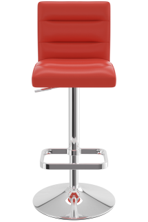 Deluxe Chrome Bar Stool Red