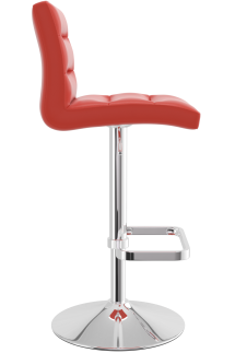 Deluxe Chrome Bar Stool Red