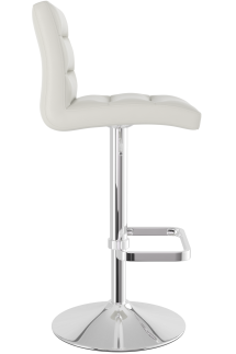Deluxe Chrome Bar Stool White