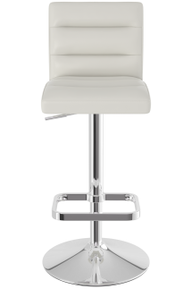 Deluxe Chrome Bar Stool White