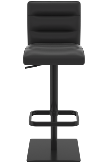 Deluxe Black Real Leather Bar Stool 