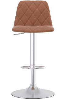 Diamond Brushed Chrome Bar Stool Tan