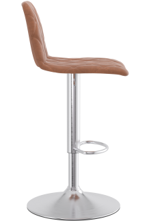 Diamond Brushed Chrome Bar Stool Tan