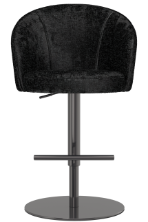 Divani Black Nickel Stool Chenille Fabric