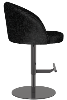 Divani Black Nickel Stool Chenille Fabric