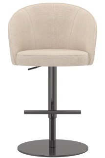 Divani Black Nickel Stool Textured Fabric 